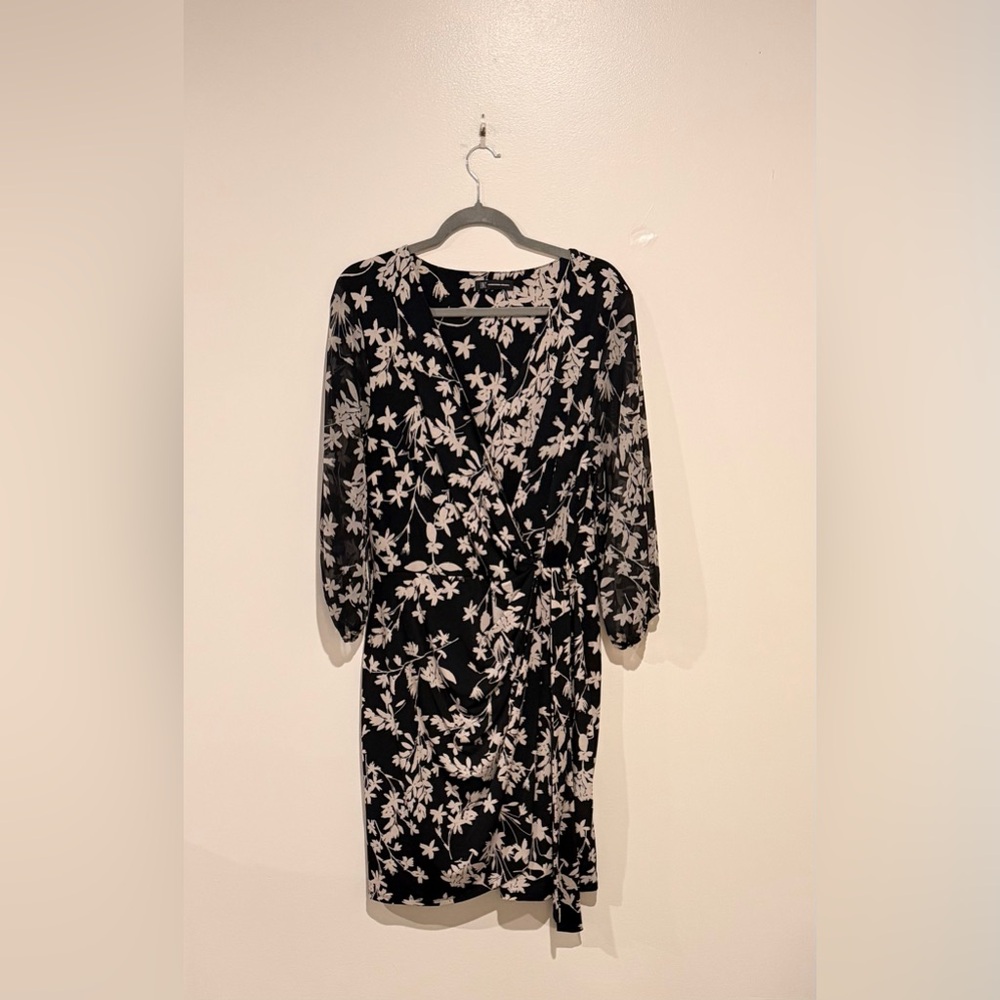 INC International Concepts Black and White Floral Dress